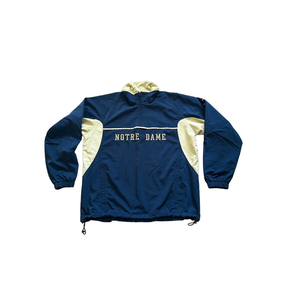 Columbia Notre Dame University Softshell 1/4 Zip Pullover Jacket Men’s L Navy